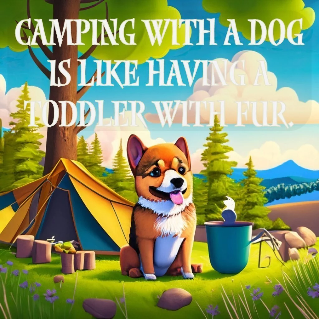 Camping with a dog is like having a toddler with fur.