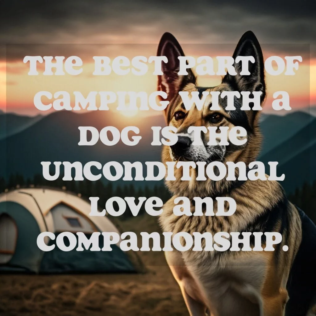 The best part of camping with a dog is the unconditional love and companionship.
