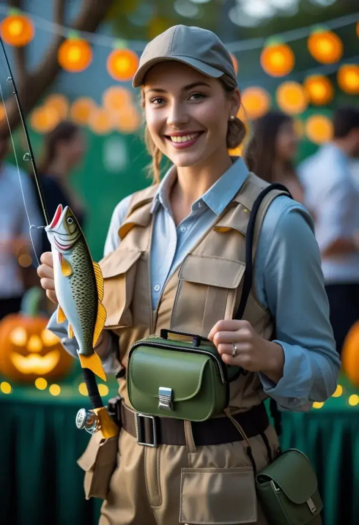 Go all in with classic fishing gear. Think tackle box purse, rubber fish props, and maybe even a vest with too many pockets.Fisherman costume kits usually come with all the essentials. It’s those little details that make your look feel real.