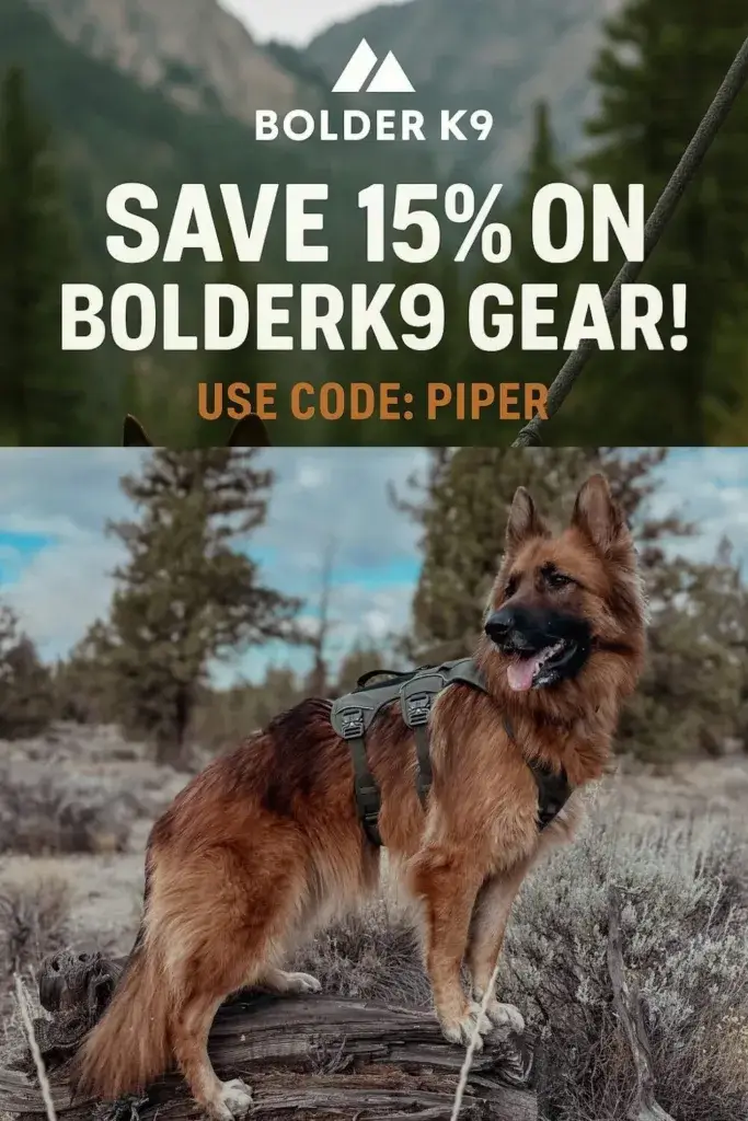 Save 15% on BolderK9 Gear. Use Code Piper